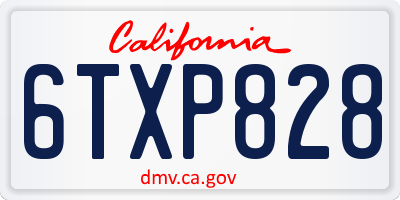 CA license plate 6TXP828
