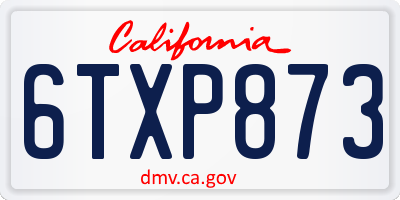 CA license plate 6TXP873
