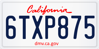 CA license plate 6TXP875