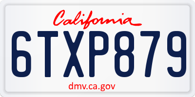 CA license plate 6TXP879