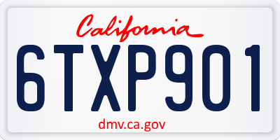 CA license plate 6TXP901