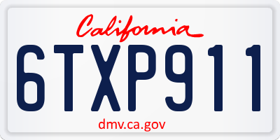 CA license plate 6TXP911
