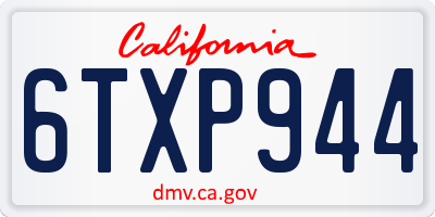 CA license plate 6TXP944