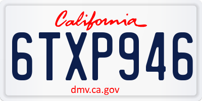 CA license plate 6TXP946