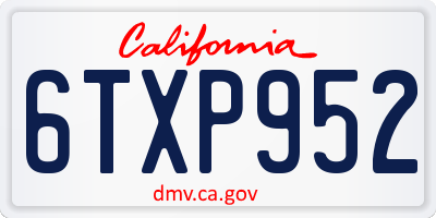 CA license plate 6TXP952