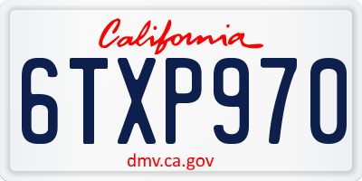 CA license plate 6TXP970