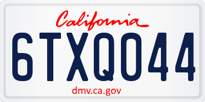 CA license plate 6TXQ044