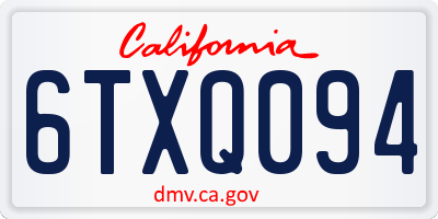 CA license plate 6TXQ094