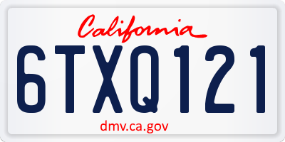CA license plate 6TXQ121