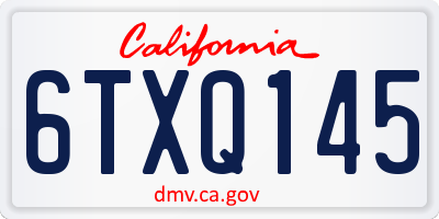 CA license plate 6TXQ145