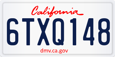 CA license plate 6TXQ148