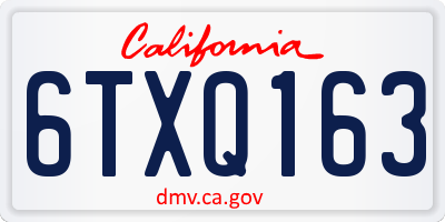 CA license plate 6TXQ163
