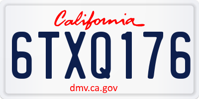 CA license plate 6TXQ176