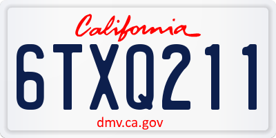 CA license plate 6TXQ211