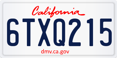 CA license plate 6TXQ215