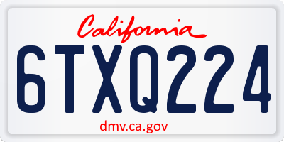 CA license plate 6TXQ224
