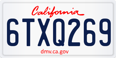 CA license plate 6TXQ269