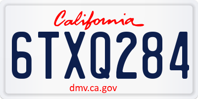CA license plate 6TXQ284