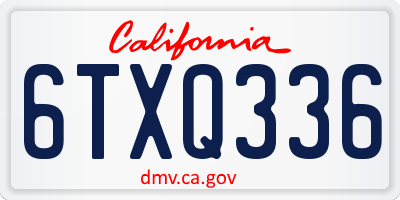 CA license plate 6TXQ336