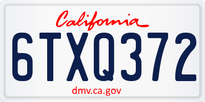 CA license plate 6TXQ372
