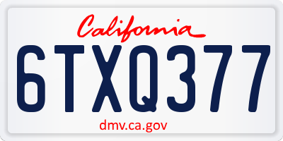 CA license plate 6TXQ377