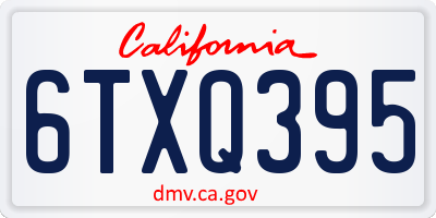 CA license plate 6TXQ395