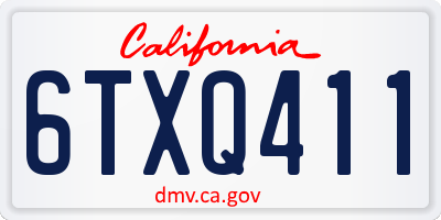 CA license plate 6TXQ411