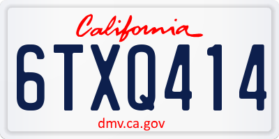 CA license plate 6TXQ414
