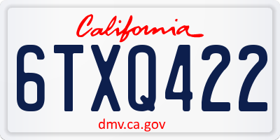 CA license plate 6TXQ422