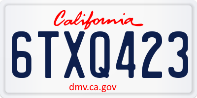 CA license plate 6TXQ423