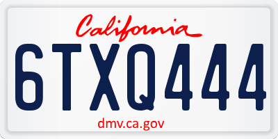 CA license plate 6TXQ444