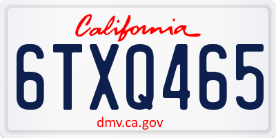 CA license plate 6TXQ465
