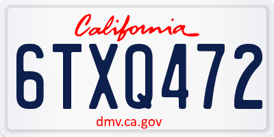 CA license plate 6TXQ472