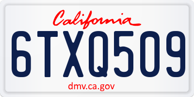 CA license plate 6TXQ509