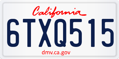 CA license plate 6TXQ515