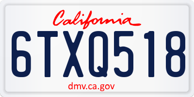 CA license plate 6TXQ518