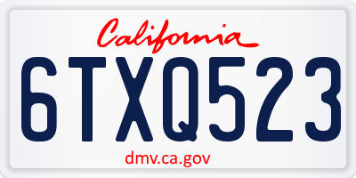 CA license plate 6TXQ523