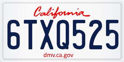 CA license plate 6TXQ525