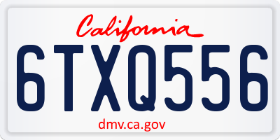 CA license plate 6TXQ556