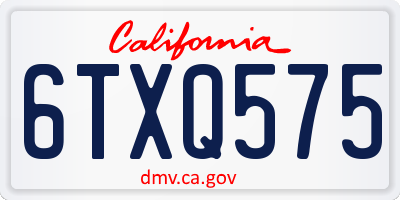 CA license plate 6TXQ575
