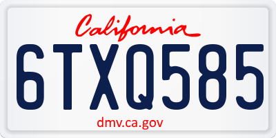 CA license plate 6TXQ585