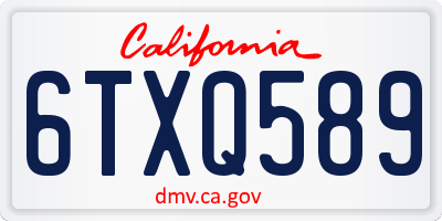 CA license plate 6TXQ589