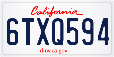 CA license plate 6TXQ594