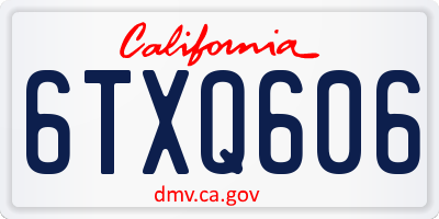 CA license plate 6TXQ606