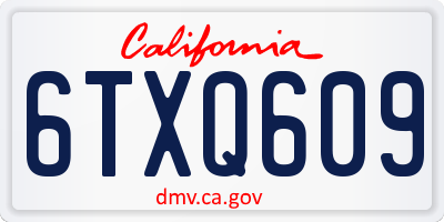 CA license plate 6TXQ609