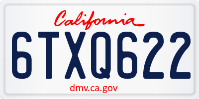 CA license plate 6TXQ622