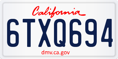CA license plate 6TXQ694