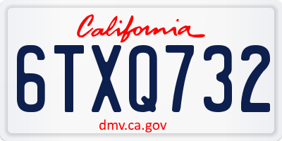 CA license plate 6TXQ732