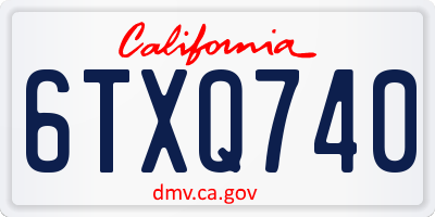 CA license plate 6TXQ740