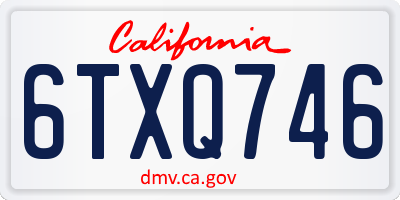 CA license plate 6TXQ746